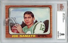 Joe Namath 1966 Topps Football Card #96 BVG 8
