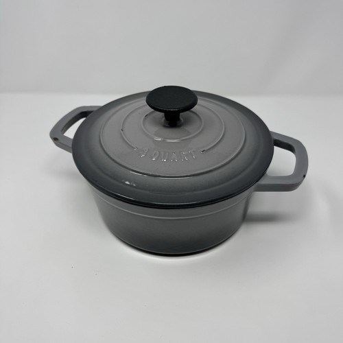Smith Clark Ironworks 3 Quart/2.8 L Cast Iron Dutch Oven Gray Enameled Pot