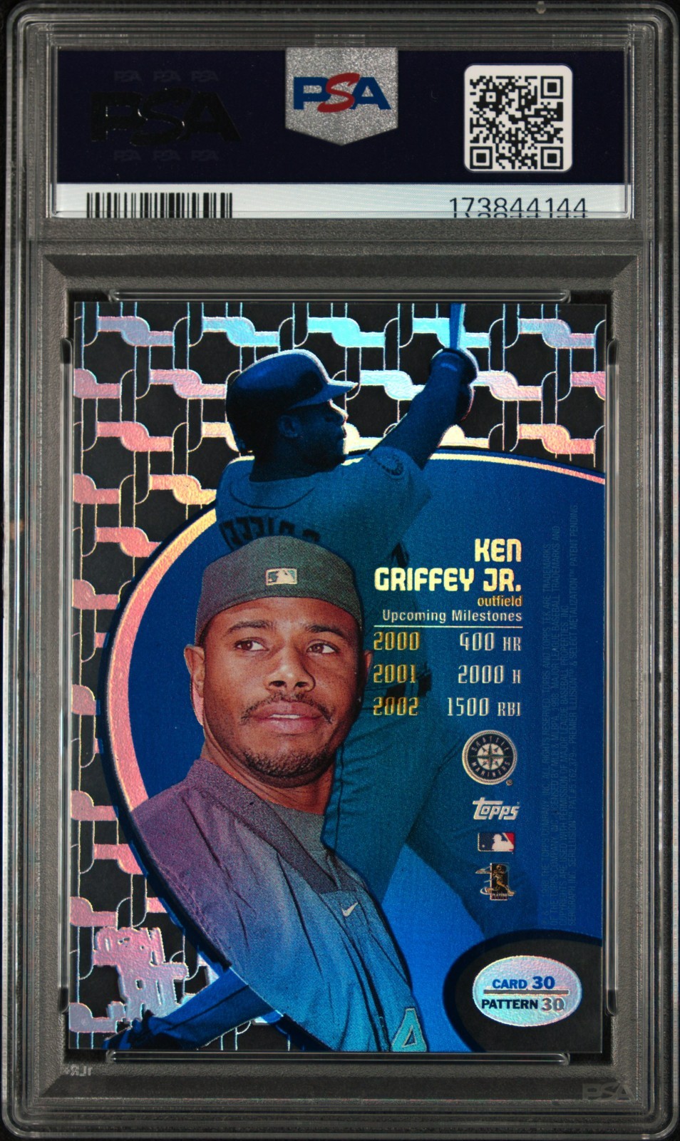 1998 TOPPS TEK #30 PATTERN #30 KEN GRIFFEY JR MARINERS GRADED PSA 9 MINT NO 10's view 2