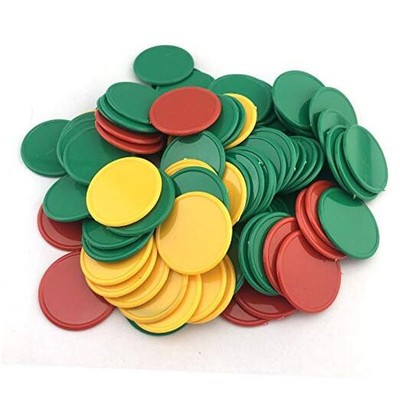  Set of 100 Opaque 1 1/2 Inch Plastic Counting Counters Poker Chips for Casino 