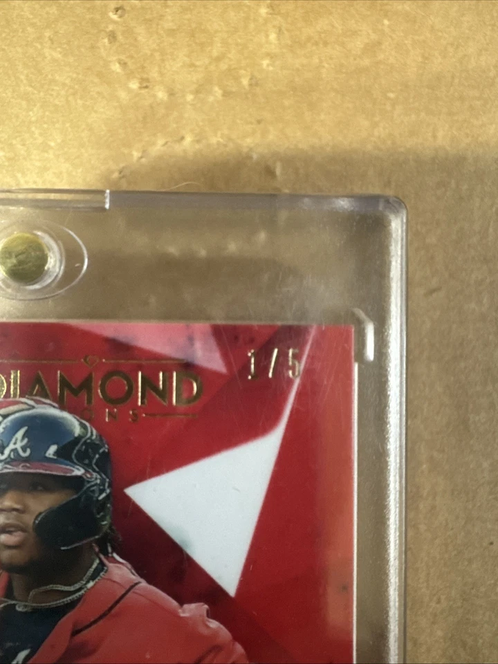 2020 Topps Diamond Icons Baseball Ronald Acuna Jr On Card Auto Red 1/5 - Image 3 of 3
