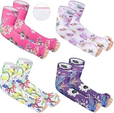 Farmers Defense Gardening Sleeves for Women, 4 Pairs Sun Protection Arm