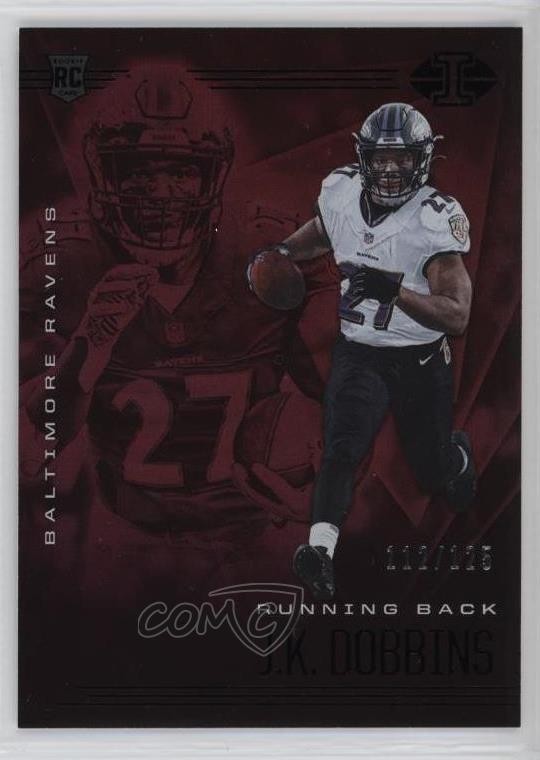 2020 Panini Illusions Trophy Collection Ruby 112/125 JK Dobbins #13 5j8