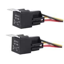 DIANN Car Relay with Harness 12V 40A 4 Pin SPST Harness Sockets with Color 2pcs