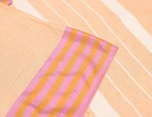 Sushila Vintage Peach Saree Art Cotton Stripes Woven 6 Yard Sari Craft Fabric