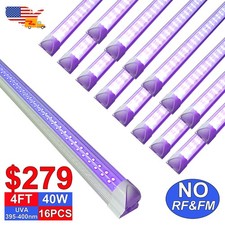 4FT 40W UV Led Black Light Bar T8 Linkable Fixture with US Plug for Party D cor