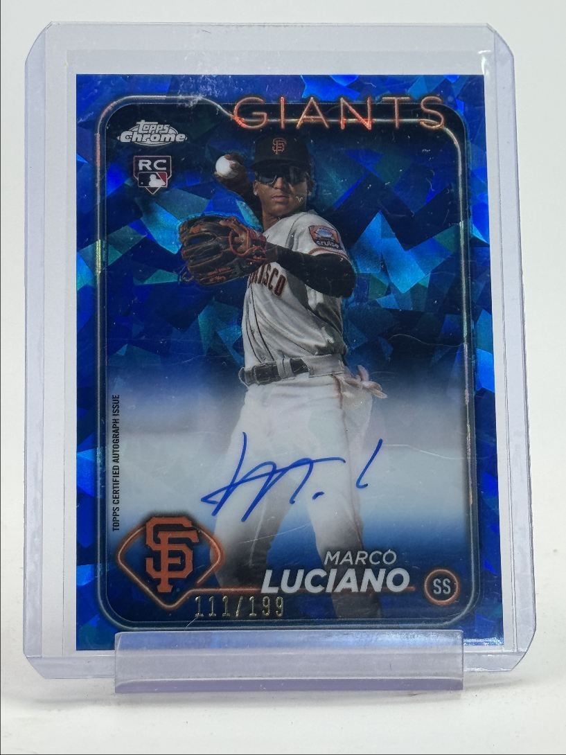 MARCO LUCIANO 2024 TOPPS CHROME UPDATE SAPPHIRE ROOKIE AUTO /199 Q4362