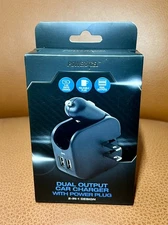 NEW POWERXCEL Dual Output Car Charger With Power Plug