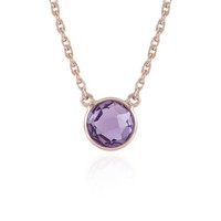 Lavendel-Amethyst-Rosengold-AnhäNger-Halskette