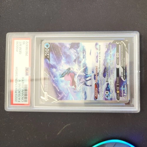 2023 POKEMON SWORD AND SHIELD CROWN ZENITH #GG38 FA/SUICUNE V PSA 10