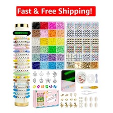 Creative Bracelet Jewelry Kit: 7200 Clay Beads with Glow and Letter Features