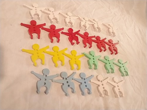 Vintage 24er Set Bogenschütze Kunststoff ineinandergreifende Clowns 🤡 2,5" hoch Sammlerstück - Bild 1 von 4