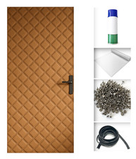 IMBOTTITURA PORTA ORO SCURO rivestimento porta isolamento porta isolamento acustico porta impermeabilizzazione porta