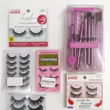 Beauty Lot 80+ Pcs Lashes & Tools KISS Ardell Panasonic EcoTools RealTech
