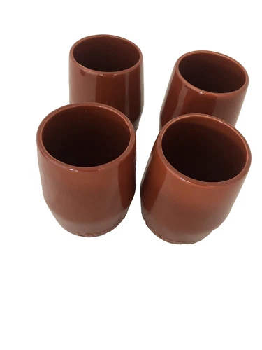 Vintage Lancers Brown 1970s Wine Mug Set of 4 Stoneware Cups Made in Portugal