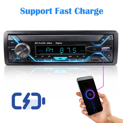 Car Stereo Radio Bluetooth Audio MP3 Player 1DIN In-Dash USB AUX Non-CD 60W x4 - Picture 7 of 12