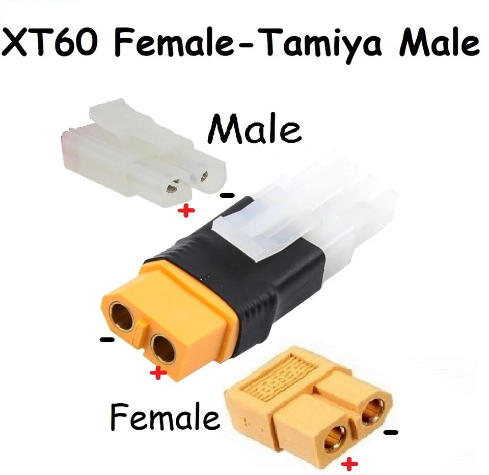 Tamiya to XT60 Connector Adaptor Plug RC Male-Female XT-60 to Tamiya UK Seller - Image 4 of 4