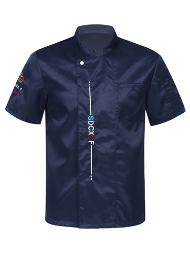 Abrigo de chef para hombre chaqueta hotel restaurante cocina soporte cuello cocinero uniforme - Imagen 47 de 70