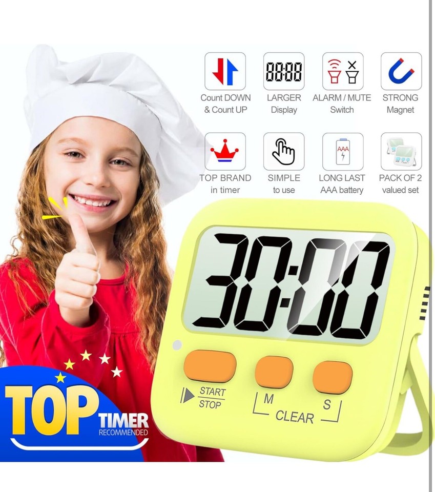 Antonki Timer Timer for Kids Kitchen Timers Digital Timer Pack of 2 | eBay