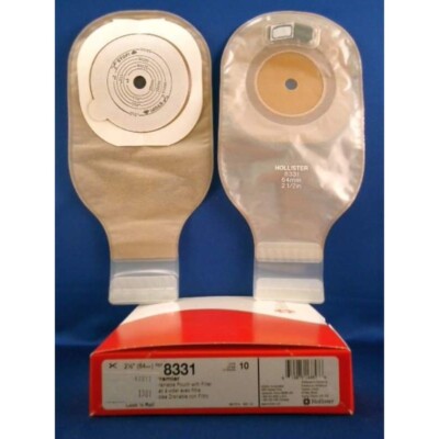 1 Boxes Hollister 8331 One Piece Drainable Ostomy Pouches - 10 count
