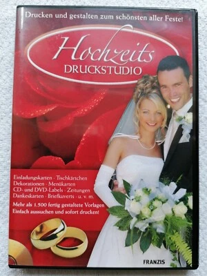 Hochzeits Druckstudio PC-CD-ROM Einladungskarten Tischkarten Menükarten, gebr. - Bild 1 von 4