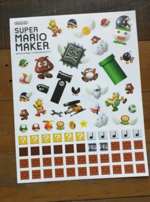 New   Nintendo Wii U MARIO MAKER Stickers   Retail Promo Advertisement   RARE