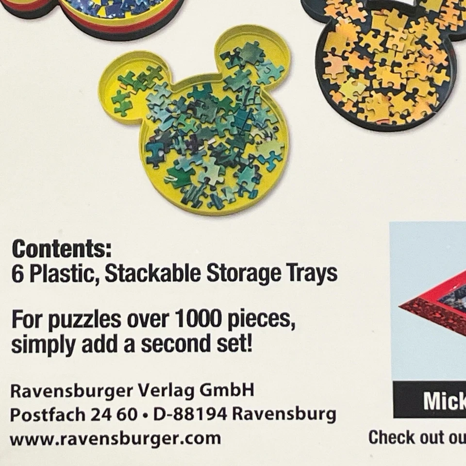 Ravensburger Disney Mickey Mouse Sort & Go Puzzle Piece Stackable Sorter Trays - Image 4 of 4