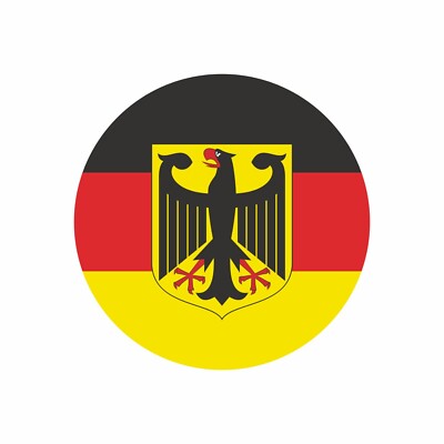Deutschland Aufkleber 8cm Rund Germany Flagge Fahne Runde Vinyl Stickers EM WM