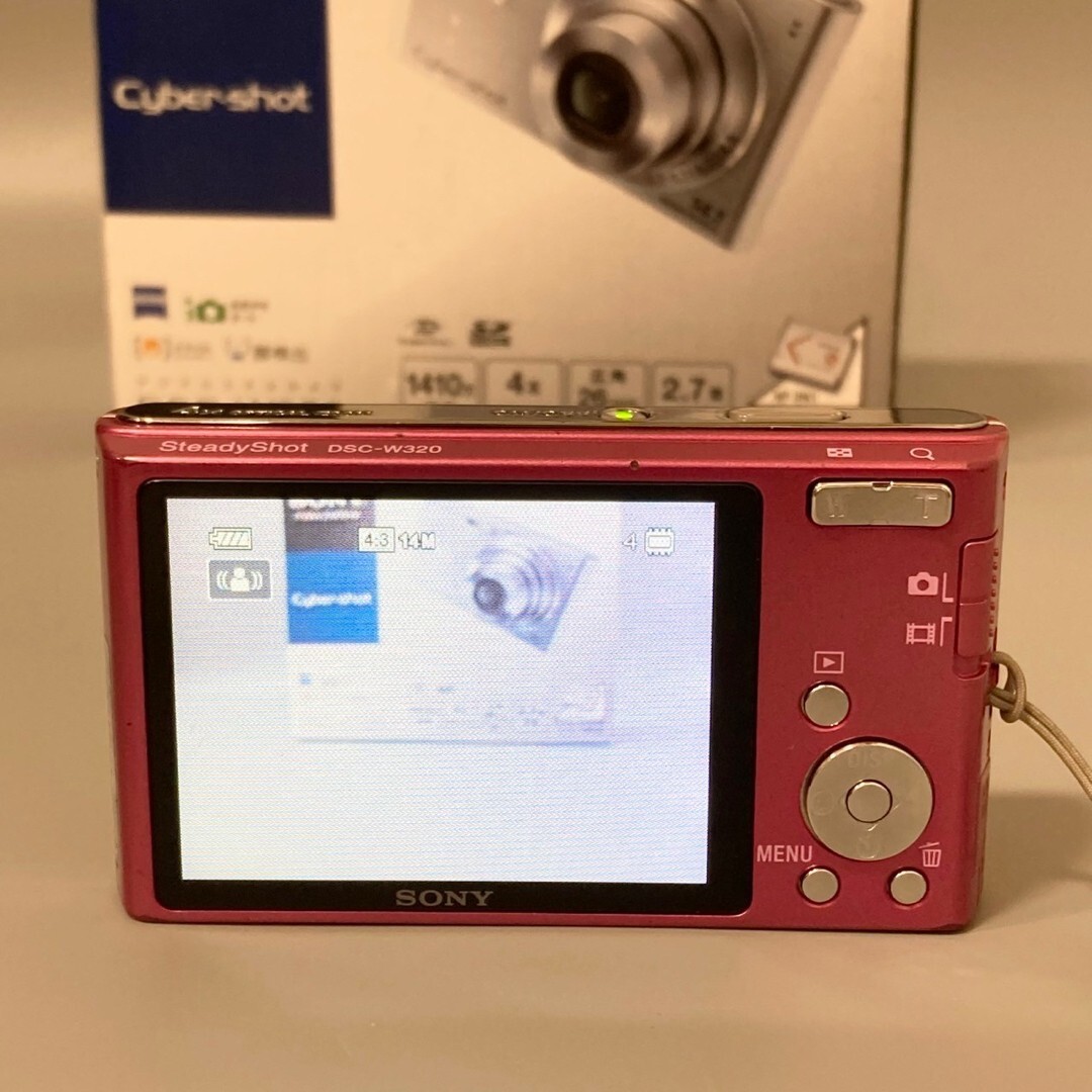 Sony Cyber Shot DSC-W320 Pink Digital Camera 14.1MP 4x