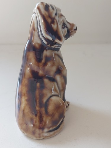 Estatuilla victoriana de perro con esmalte de melaza en sombrero Staffordshire 3,75" - Imagen 9 de 10