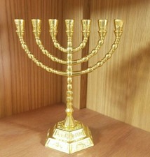  Menorah 7 rami ebraico colore oro Hanukkah Israele Gerusalemme Terra Santa