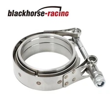 BLACKHORSE-RACING 2.5'' SS V-Band Flange Clamp Kit Male/Female Turbo Pipe