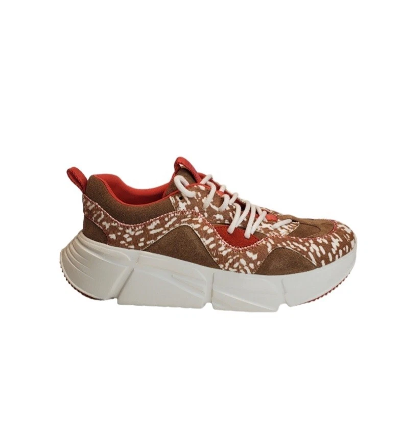 New UGG Calle Lace Speckled brown red chunky Sneaker Shoe Womens 9