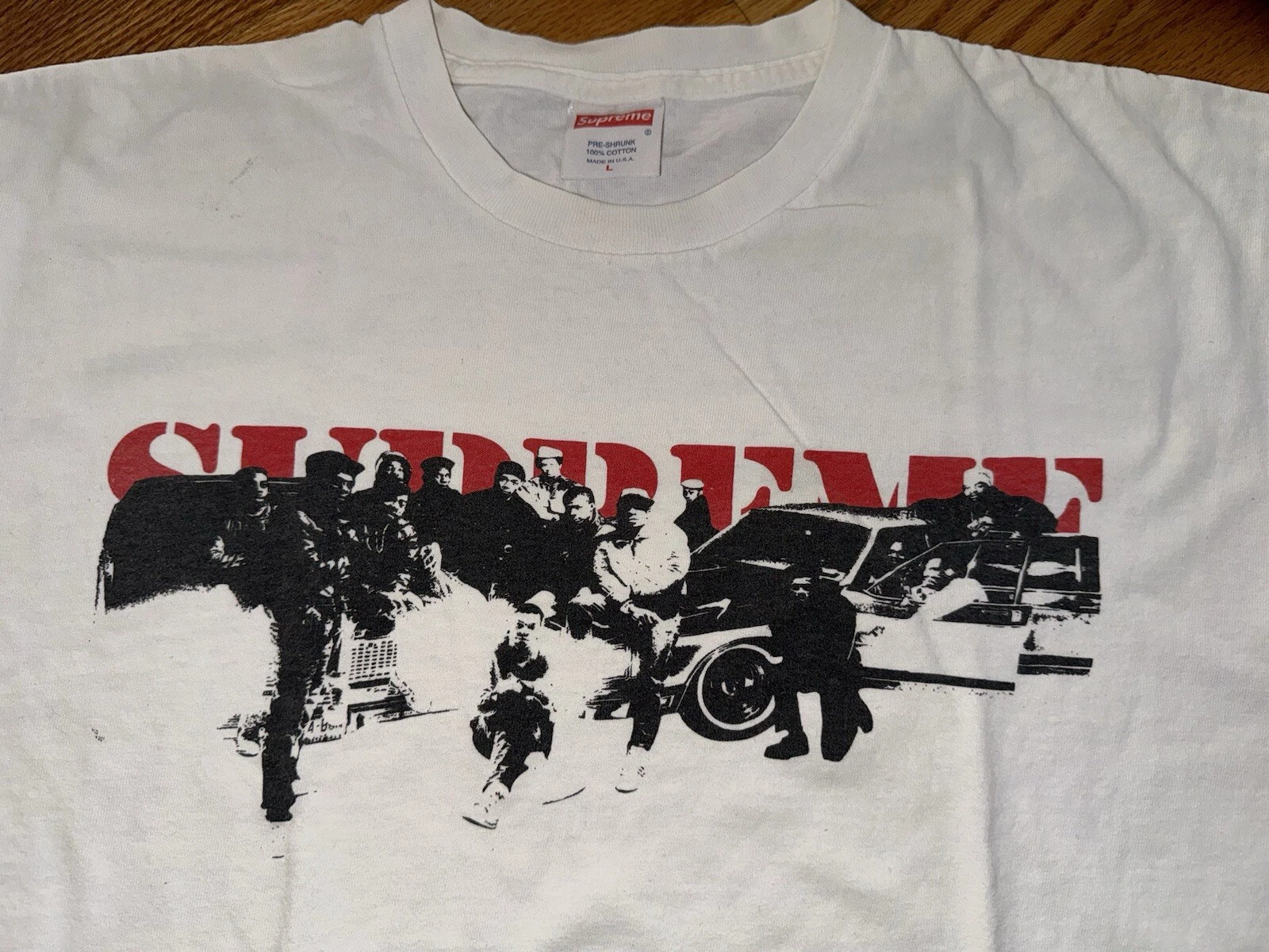 T shirt Supreme Public Enemy 100 % authentique grand blanc Sup 2002 T filigrane