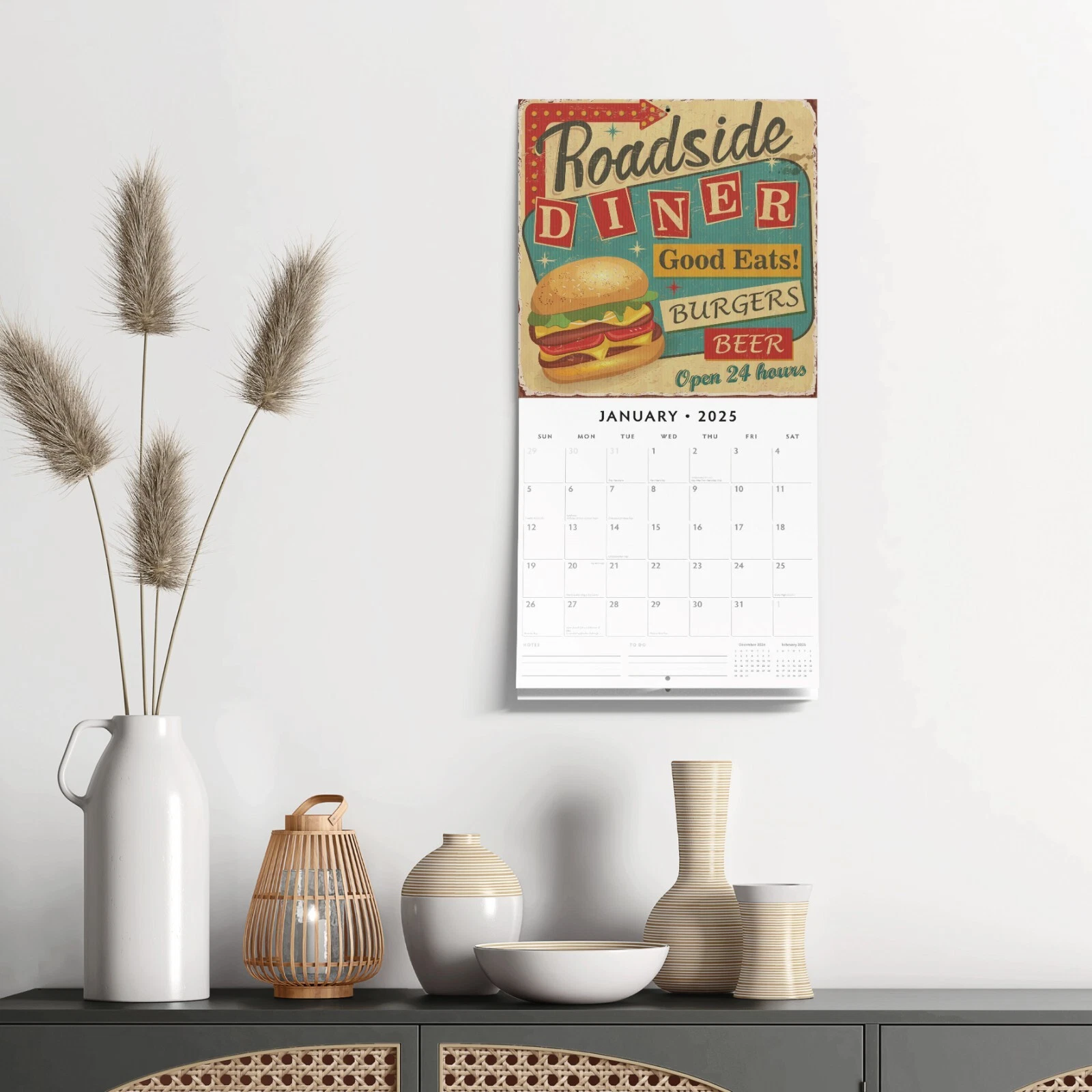 Retro 2025 Square Wall Calendar