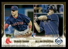 2015 Topps Update Travis Shaw & Allan Dykstra #US41 Red Sox & Rays Gold /2015 RC