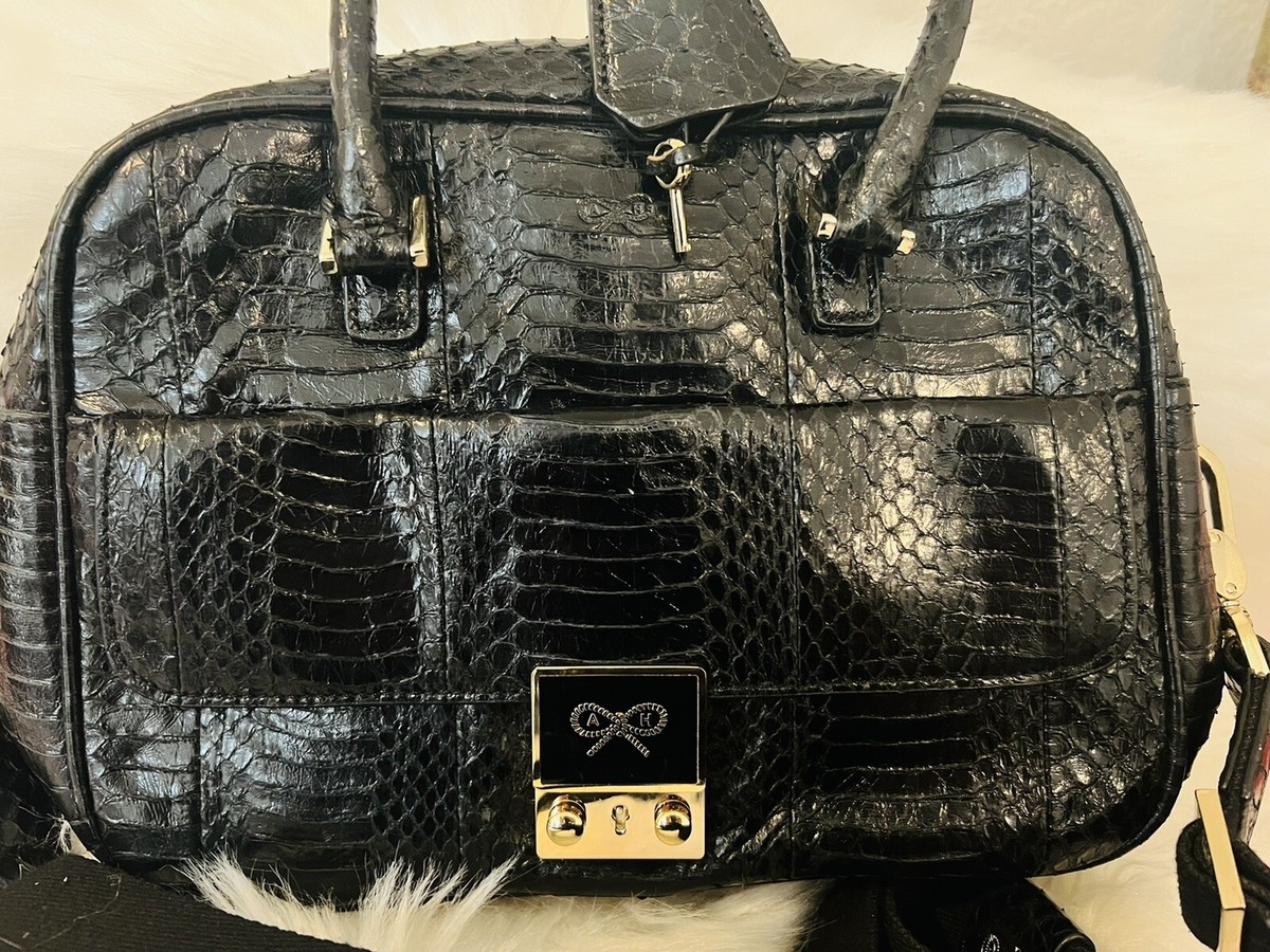 Anya Hindmarch Crocodile embossed leather handbag with gold  display picture 1