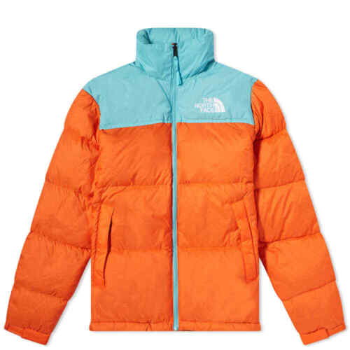 Herren The North Face Orange 1996 Retro Nuptse 700 Down Puffer Jacke Neu - Picture 1 of 6