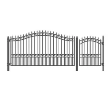 ALEKO London Style Garden 14 ft Single Steel Driveway Gate with Pedestrian Gate
