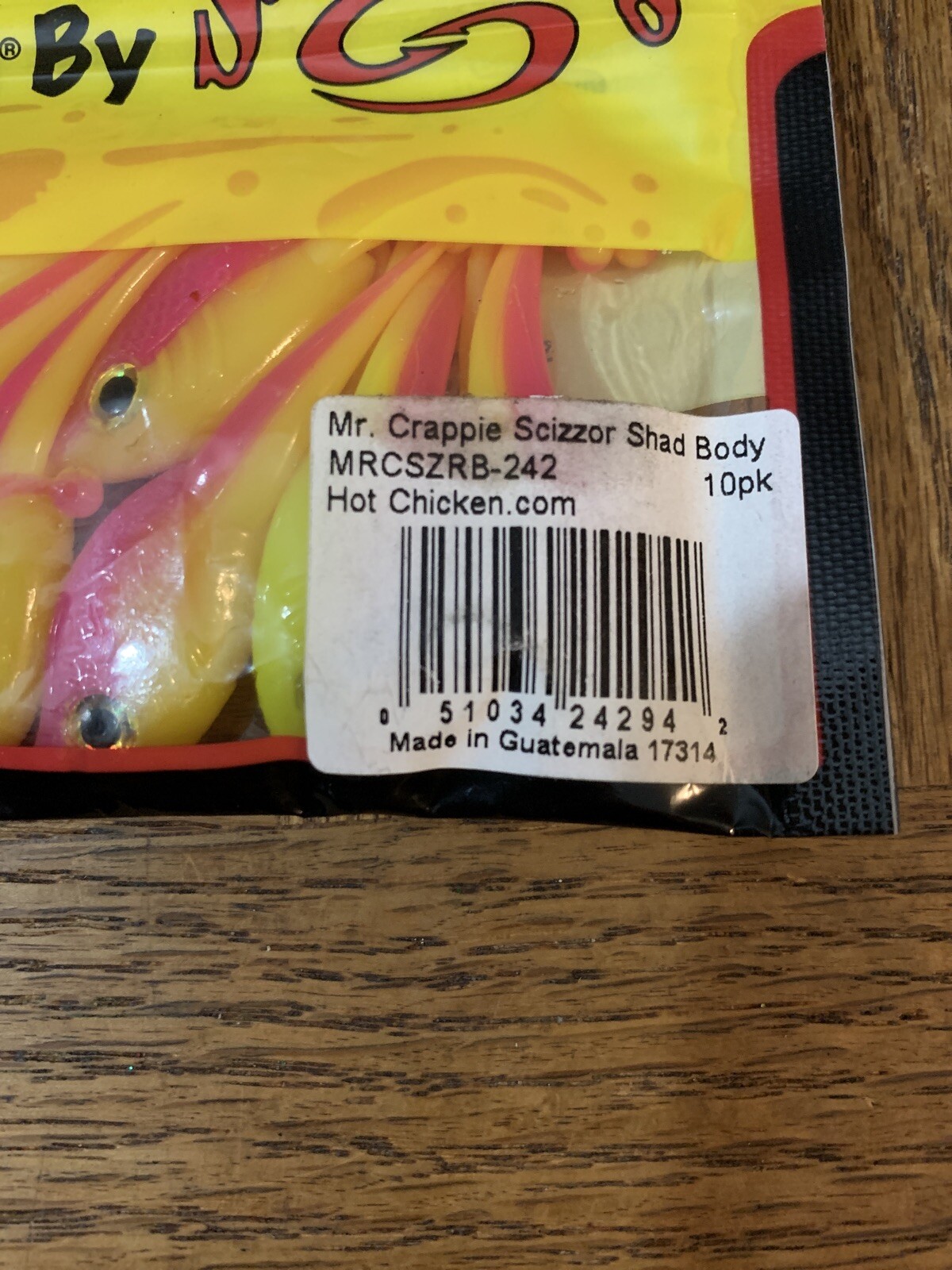 Mr Crappie Strike King Scizzor Shad Body Hot Chicken - Image 3