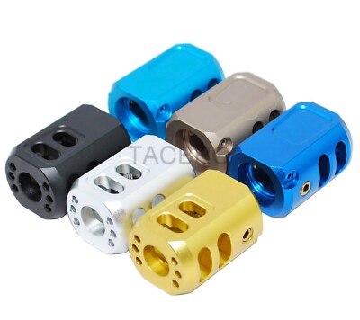 New Anodized 1/2x28 TPI Muzzle Brake For 9mm Color Variation | eBay
