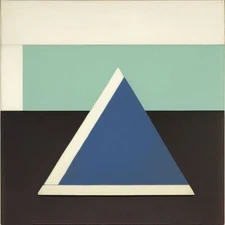 Medium Abstract Painting 2x2 ft. Post-Modernism Geometric Demrin Cubism II NEW