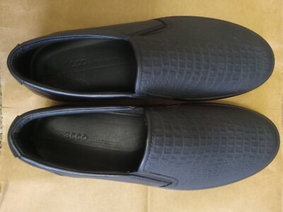 ecco womens flats / loafers black Shoe soft 7 street slipon nwob size 10 to 10.5