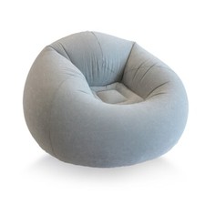Sofá de salón inflable con bolsa de frijoles, 45x45x28"- gris