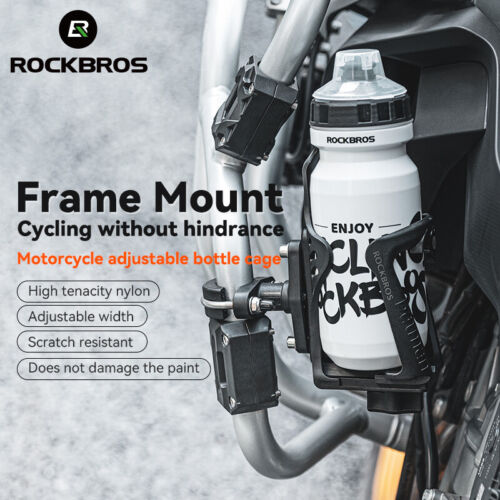ROCKBROS Motorcycle Cup Holder Handlebar Mount Beverage Drink Bike Water Bottle - Picture 4 of 13