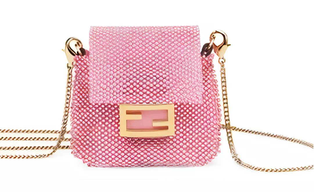 Fendi, Bags, Fendi Baguette Mini Pink Sequin And Leather Bag