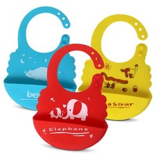 Silicone Baby Bibs for Babies and Toddlers, 3...