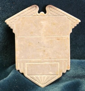 1920s 1930s Art Deco Blank Metal Machine Identification Name Tag Plate Plaque