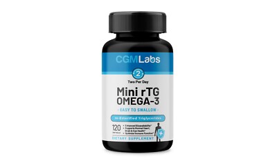 CGM Labs - rTG Omega 3 High Absorption & Fast Acting Fish Oil-960mg,120 Softgels