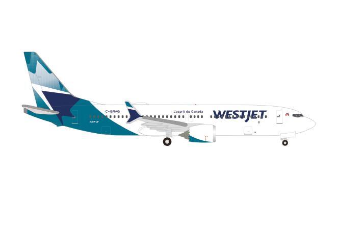 Herpa Wings 1:500 Boeing 737 Max 8 Westjet 537803
